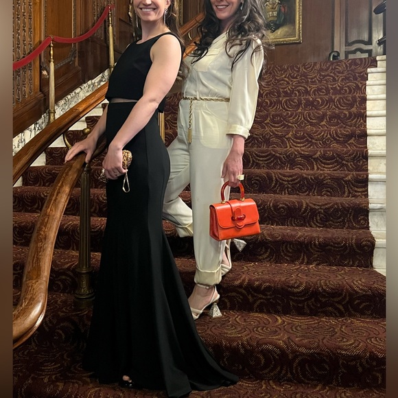 Betsy & Adam formal mermaid gown with mesh cutout - Picture 11 of 11